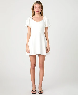 French Connection Women's Whisper Puff-Sleeve Mini Dress