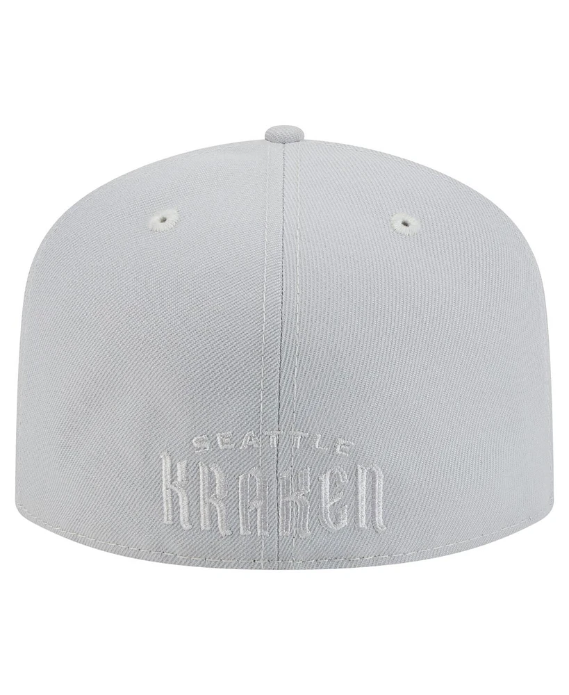 New Era Men's Gray Seattle Kraken Color Pack A-Frame 59FIFTY Fitted Hat