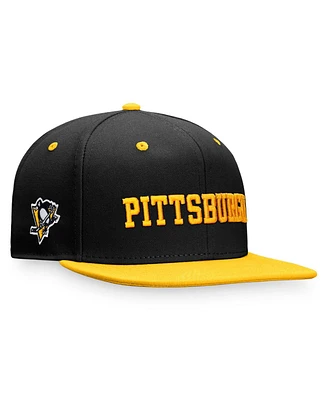 Fanatics Men's Black/Gold Pittsburgh Penguins Heritage City Two-Tone Snapback Hat