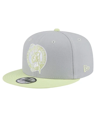 New Era Men's Gray/Yellow Boston Celtics Color Pack Two-Tone 9FIFTY Snapback Hat