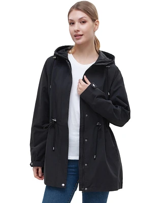 Rokka&Rolla Women's Hooded Anorak Trench Coat