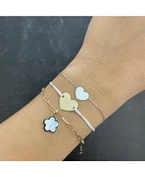 The Lovery Gold Heart Bolo Bracelet 14K White Gold
