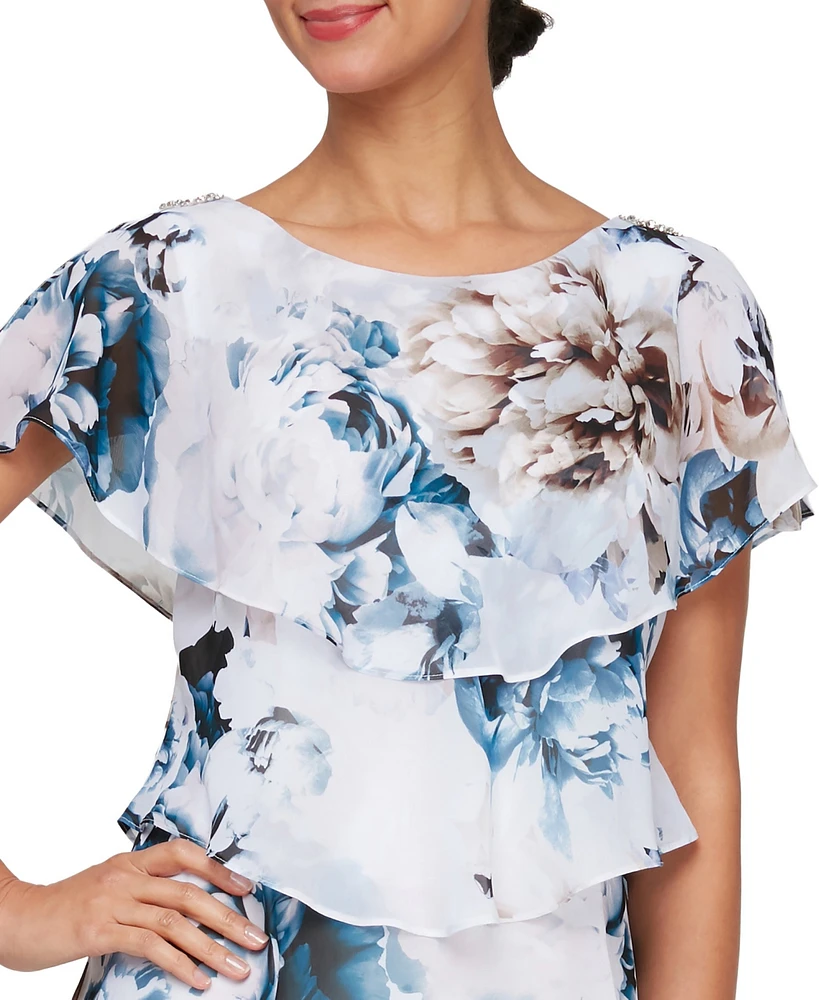 Sl Fashions Women's Floral-Print Tiered Midi Dress