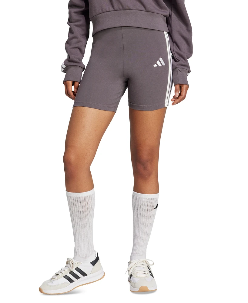 adidas Women's Essentials 3-Stripe High-Rise Bike Shorts