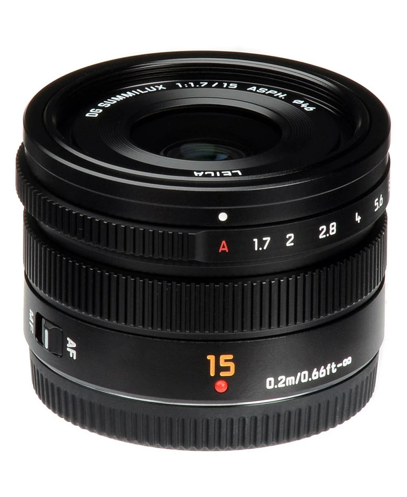 Panasonic Lumix G Leica Dg Summilux 15mm f/1.7 Aspherical Lens for Micro Four Thirds, Black