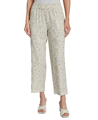 Jones New York Petite Printed Pull-On Cropped Pants