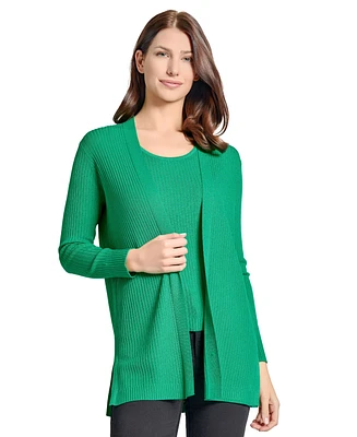 Jones New York Women's Petite Sutton Open-Front Cardigan