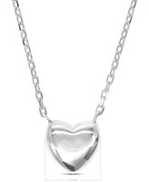 Devata Puffy Heart Chain Necklace in Sterling Silver, 16 in adj to 18 in