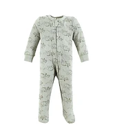 Hudson Baby Boys Thermal Zipper Sleep and Play 2pk, Football