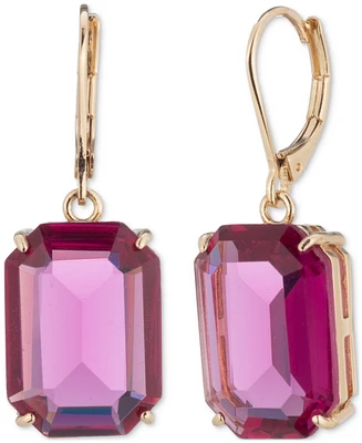 Lauren Ralph Gold-Tone Crystal Stone Drop Earrings