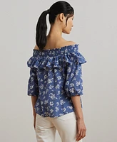 Lauren Ralph Lauren Women's Floral Voile Off-the-Shoulder Blouse