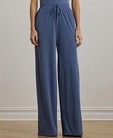 Lauren Ralph Lauren Women's Stretch Jersey Wide-Leg Drawcord Pants
