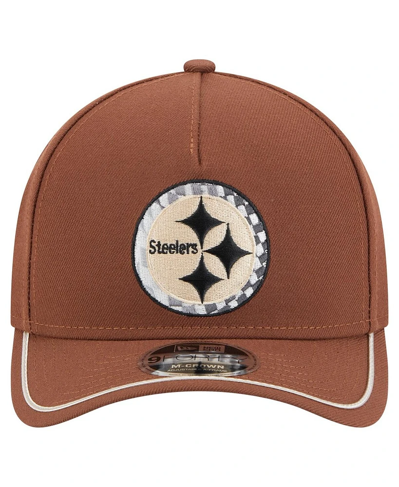 New Era Men's Brown Pittsburgh Steelers Motorsport 9FORTY Adjustable Hat