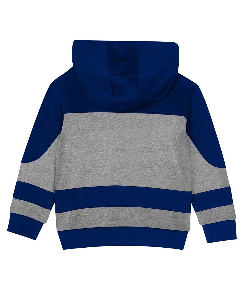 Outerstuff Toddler 2-Piece Blue/Heather Gray Tampa Bay Lightning Puck Hero Fleece Hoodie and Sweatpants Set