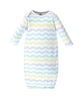 Luvable Friends Baby Boys Unisex Ultra-Soft Interlock Fabric 4-Pack Gowns