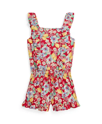 Polo Ralph Lauren Toddler and Little Girls Floral Ruffled Jersey Romper