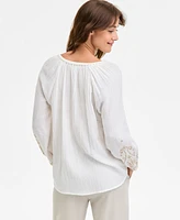 Liverpool Los Angeles Women's Embroidered Cotton Top