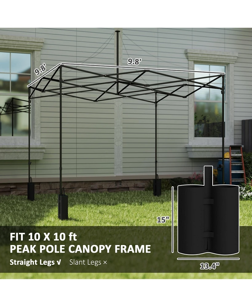 Outsunny 10' x Pop up Canopy Replacement Top with Weight Bags, Multi