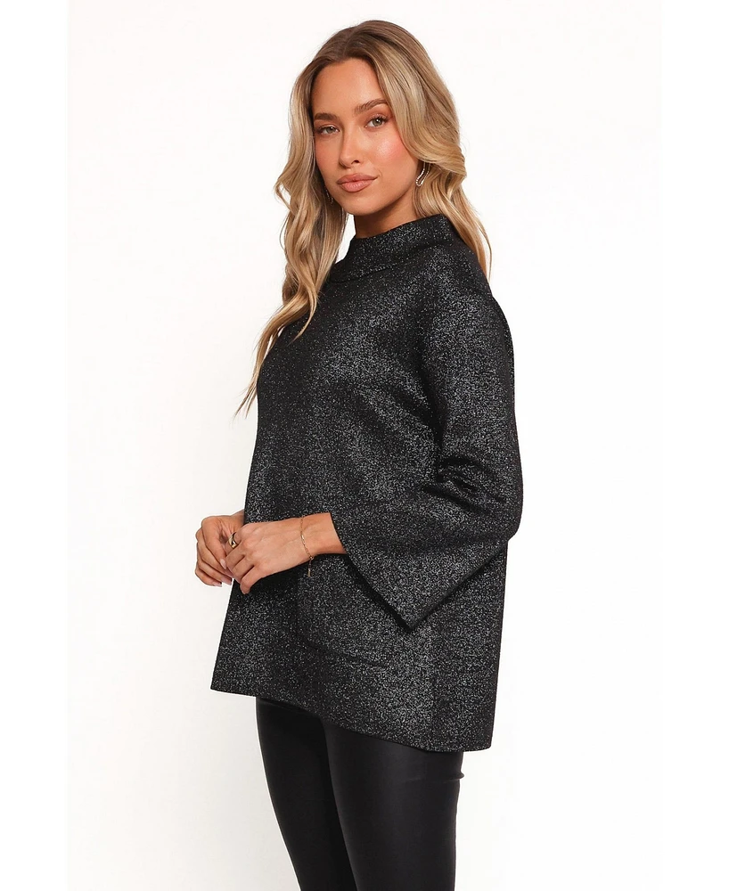 Petal and Pup Women's Tassie Cowlneck Lurex Shimmer Knit Sweater