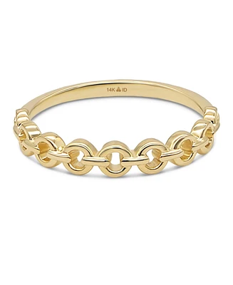 Devata Cable Link Ring in 14K Gold, Size 5, approx. 1.4 grams