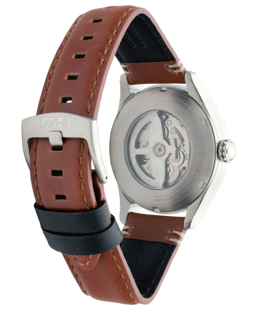 Avi-8 Men's Spitfire Smith Automatic Leather Strap Watch