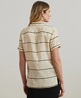 Lauren Ralph Lauren Petite Striped Short-Sleeve Camp Shirt