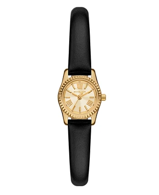 Michael Kors Women's Lexington Black Leather Watch, 19mm