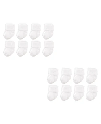 Luvable Friends Baby Boys Unisex Newborn Terry Socks, Owl 16-Piece, 0-6 Months