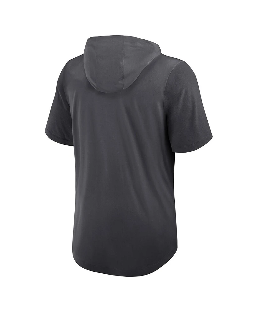 Nike Men's Anthracite Baltimore Ravens Tri-Blend Performance Hoodie T-Shirt