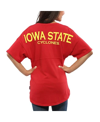 Spirit Jersey Women's Cardinal Iowa State Cyclones Spirit Jersey Oversized T-Shirt