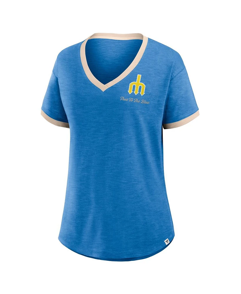 Fanatics Women's Royal Seattle Mariners Binge Worthy Stadium Slub V-Neck T-Shirt