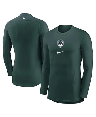 Nike Men's Green Colorado Rockies City Connect Base Layer Raglan Long Sleeve Performance T-Shirt