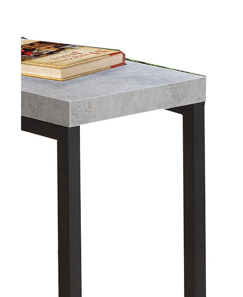 Industrial Snack Table with Faux Cement Design and Sturdy Frame