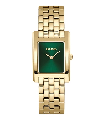 Hugo Boss Women's Lucy Quartz Basic Slim Ionic Plated Thin Gold Steel Watch, 23mm