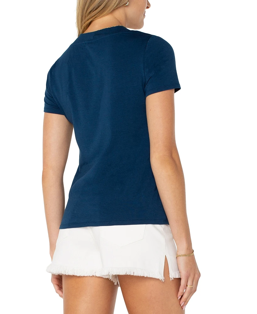 Liverpool Los Angeles Women's Short-Sleeve Knit Tee