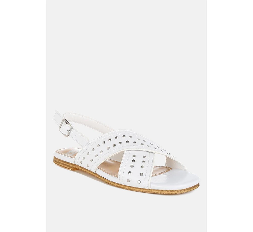 Calluna Stud Embellished Buckled Flats