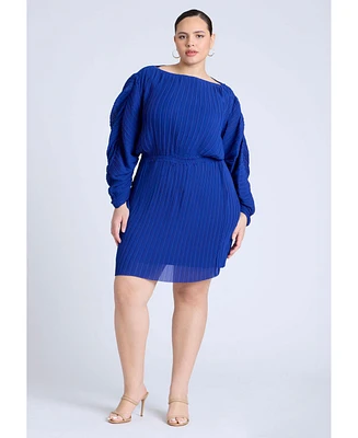 Eloquii Women's Plisse Mini Dress