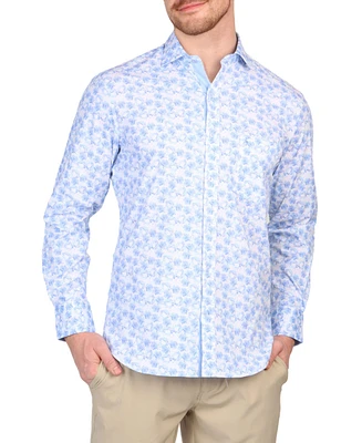 Tailorbyrd Men's Abstract Wildflower Print Long Sleeve Shirt