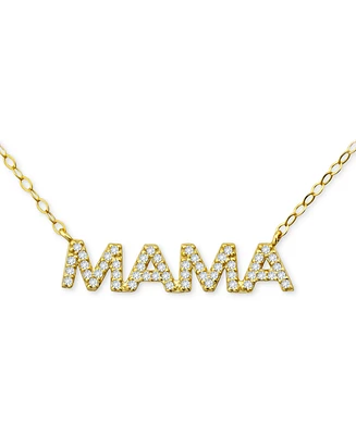 Giani Bernini Cubic Zirconia Mama Pendant Necklace 18k Gold-Plated Sterling Silver (also Silver), 16" + 2" extender, Exclusively at Mac
