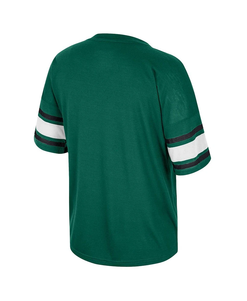 Colosseum Women's Green Michigan State Spartans I'm Gliding Here Rhinestone T-Shirt