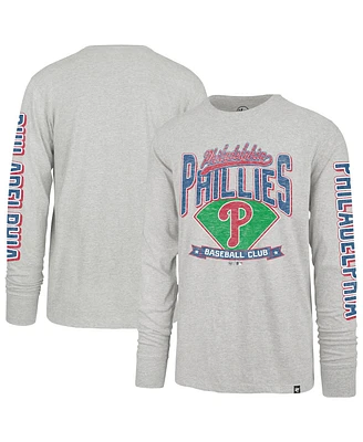 '47 Brand Men's Gray Philadelphia Phillies Fair Ball Franklin Long Sleeve T-Shirt