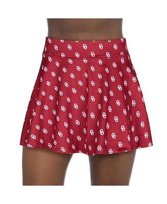 ZooZatz Women's Crimson Oklahoma Sooners All-Over Print Flowy Skort