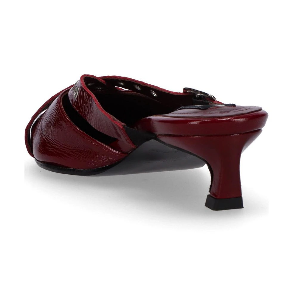 Zyra Onix Burgundy Leather Mules
