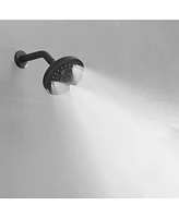 Single Handle 9-Spray Round Rain Shower Faucet 1.8 Gpm with Pressure Balance Valve in. Matte Black