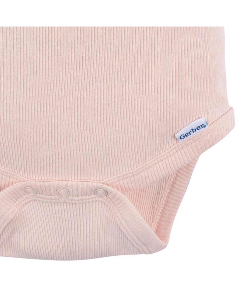 Gerber Baby Girls Crystal Pink Bodysuit and Shorts Set, 2-Pack