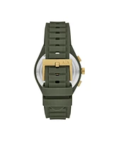 A|X Armani Exchange Men's Sync Quartz Chronograph Green Silicone Watch, 44mm