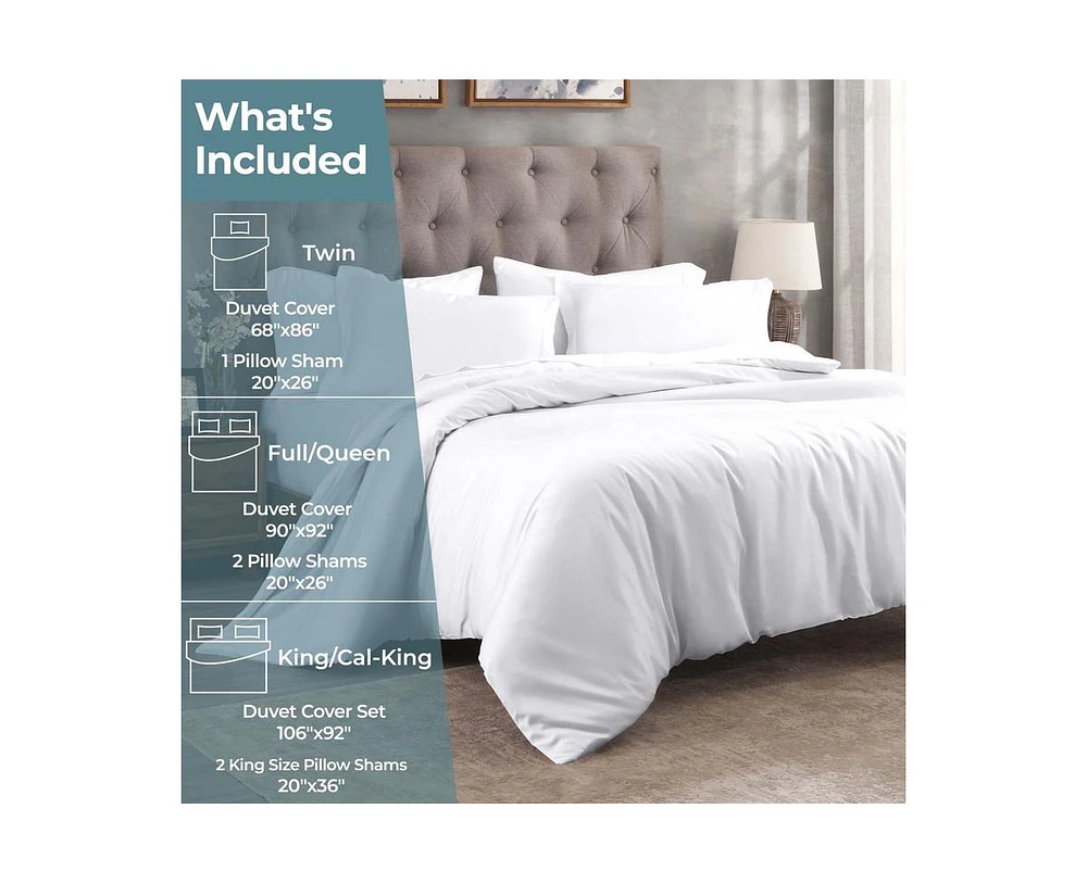 Superior Egyptian Cotton 300 Thread Count Solid Duvet Cover Set