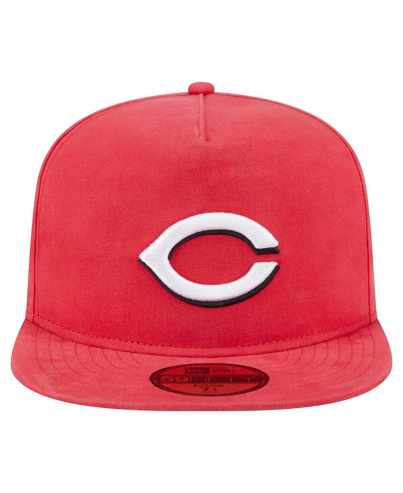 New Era Men's Red Cincinnati Reds Championship Side Flag A-Frame 59FIFTY Fitted Hat