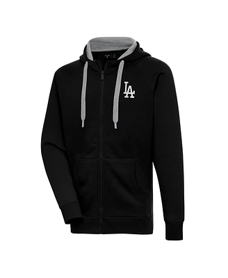 Antigua Men's Black Los Angeles Dodgers Metallic Victory Full-Zip Hoodie Jacket
