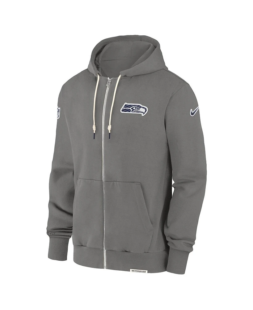 Nike Men's Pewter Seattle Seahawks Player Full-Zip Performance Hoodie